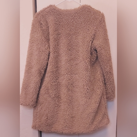 Democracy Teddy Coat Faux Fur Open Front Size Small Cozy Comfy Soft Lined - Picture 5 of 10
